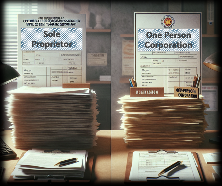 What are the differences between a Sole Proprietorship and a One-Person-Corporation (OPC) in the Philippines?